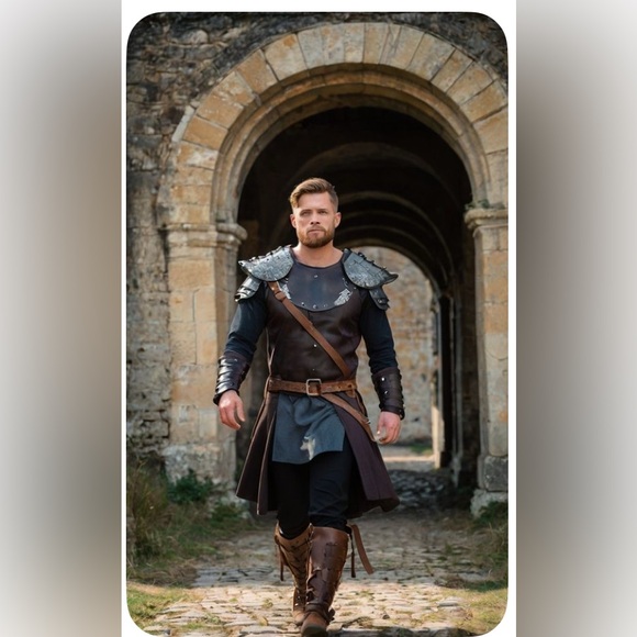 Handmade adult renaissance vest. Narnia.  - steampunk - armor. Faux leather. - Picture 7 of 8